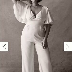 Sachin + Babi Cream Jumpsuit with Flowing Sleeves